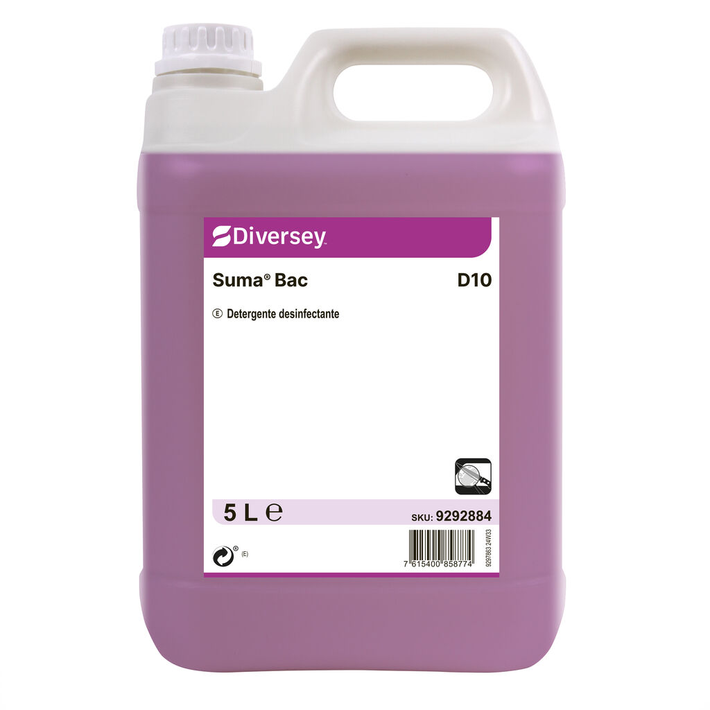 Suma Bac D10 2x5L - Detergente desinfectante en base amonios cuaternarios
